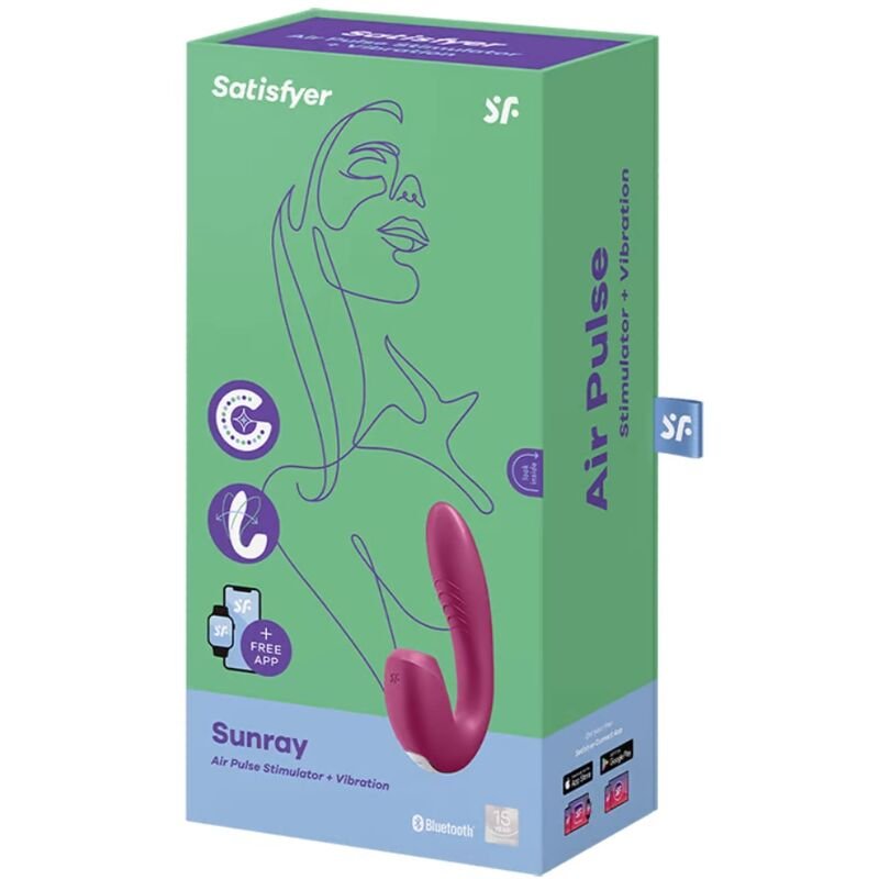 SATISFYER - SUNRAY ESTIMULADOR Y VIBRADOR APP ROJO - Imagen 2