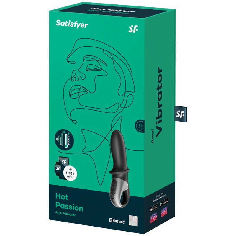 SATISFYER - HOT PASSION VIBRADOR ANAL APP NEGRO - Imagen 2