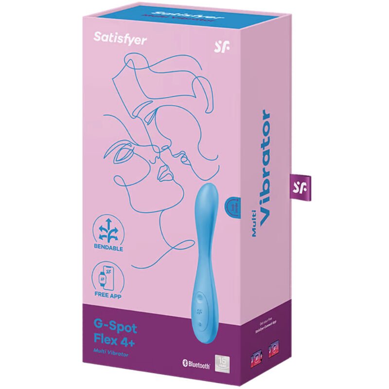 SATISFYER - G-SPOT FLEX 4+ MULTI VIBRADOR APP AZUL - Imagen 3