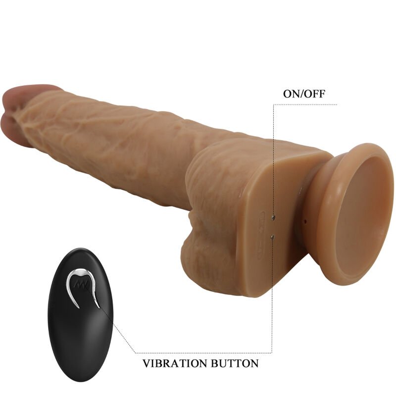 PRETTY LOVE - JONATHAN DILDO SILICONA 3 VIBRACIONES + 3 MEDIDAS INSERCIÓN CONTROL REMOTO 21 CM - Imagen 4