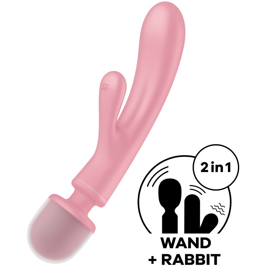SATISFYER - TRIPLE LOVER MASAJEADOR VIBRADOR RABBIT ROSA - Imagen 7