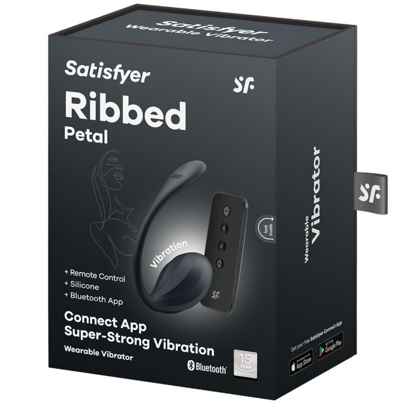 SATISFYER - RIBBED PETAL ESTIMULADOR PUNTO G CONTROL REMOTO NEGRO APP GRATUITA - Imagen 7