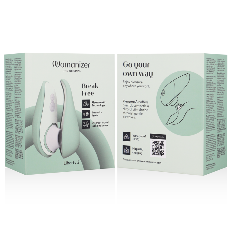 WOMANIZER - LIBERTY 2 ESTIMULADOR & SUCCIONADOR CLITORIS VERDE CLARO - Imagen 7