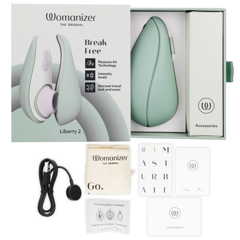 WOMANIZER - LIBERTY 2 ESTIMULADOR & SUCCIONADOR CLITORIS VERDE CLARO - Imagen 6