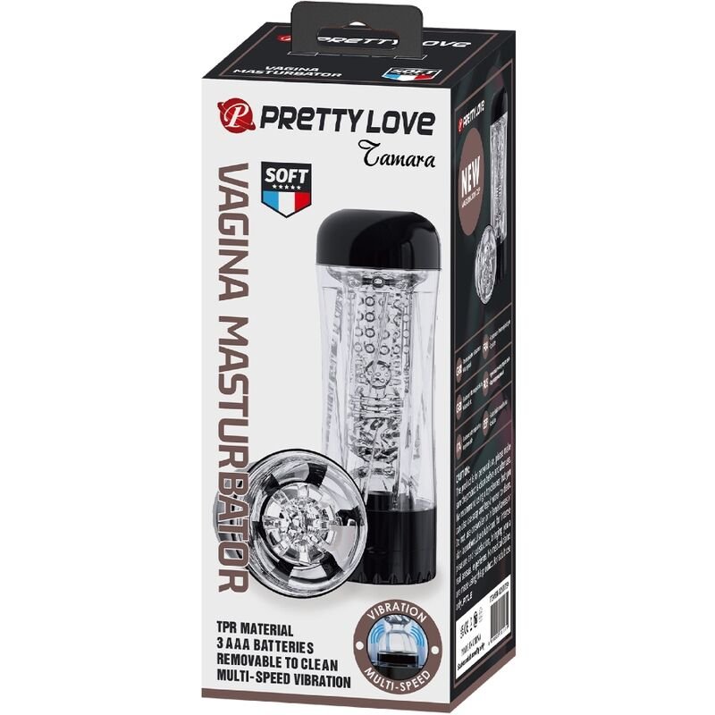PRETTY LOVE - TAMARA MASTURBADOR MASCULINO VIBRADOR MULTIVELOCIDAD NEGRO - Imagen 9