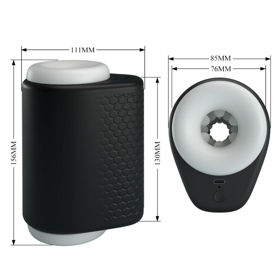 PRETTY LOVE - DJ GIRL MASTURBADOR MASCULINO CON VIBRACIÓN 5 CONFIGURACIONES NEGRO - Imagen 2
