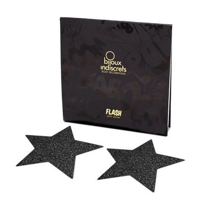 BIJOUX - INDISCRETS PEZONERAS FLASH ESTRELLA NEGRO - Imagen 2