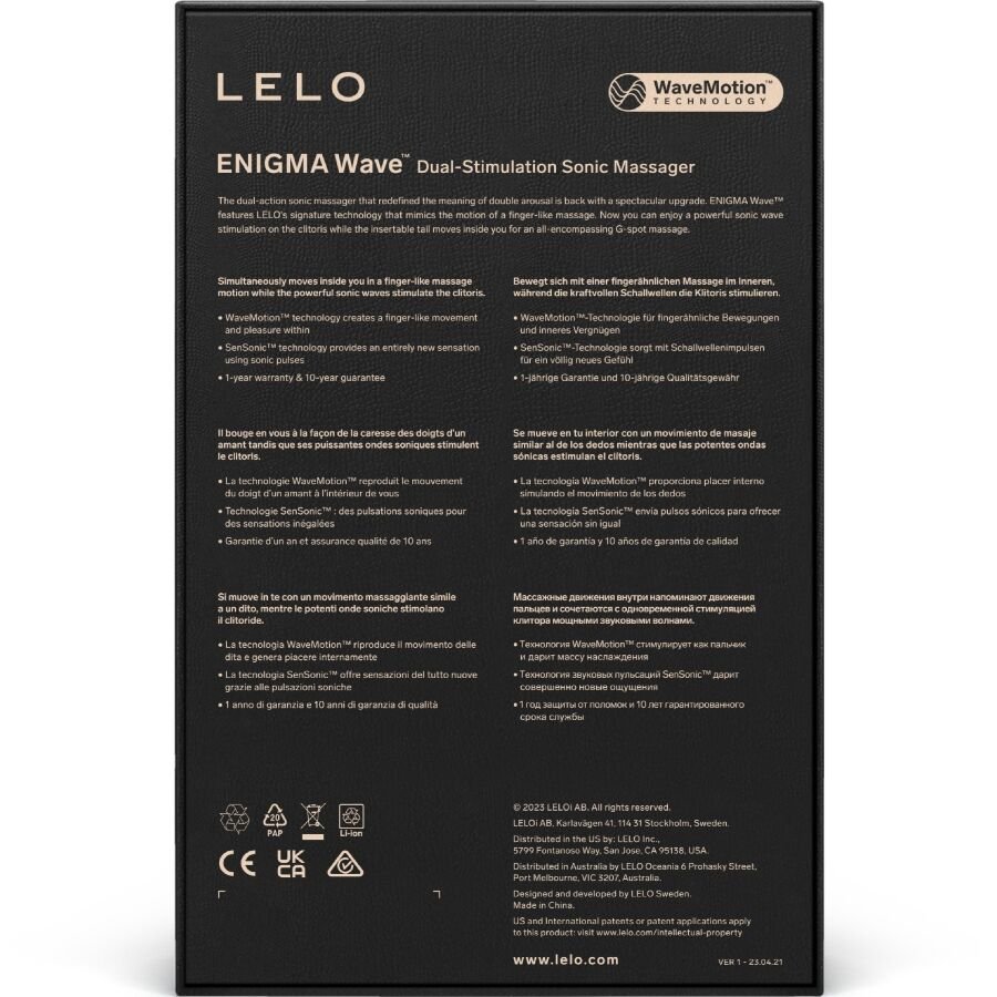 LELO - ENIGMA WAVE MASAJEADOR TRIPLE VIBRACIÓN MORADO - Imagen 5