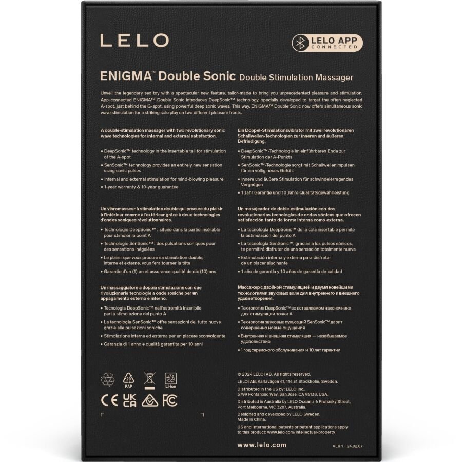 LELO - ENIGMA DOUBLE SONIC VIBRADOR PUNTO G MORADO - Imagen 5