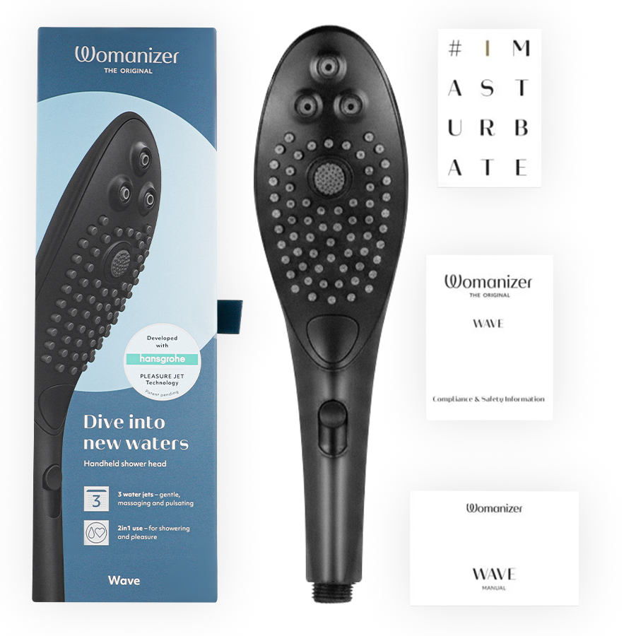 WOMANIZER - WAVE CABEZAL DE DUCHA ESTIMULADOR DE CLITORÍS NEGRO - Imagen 6