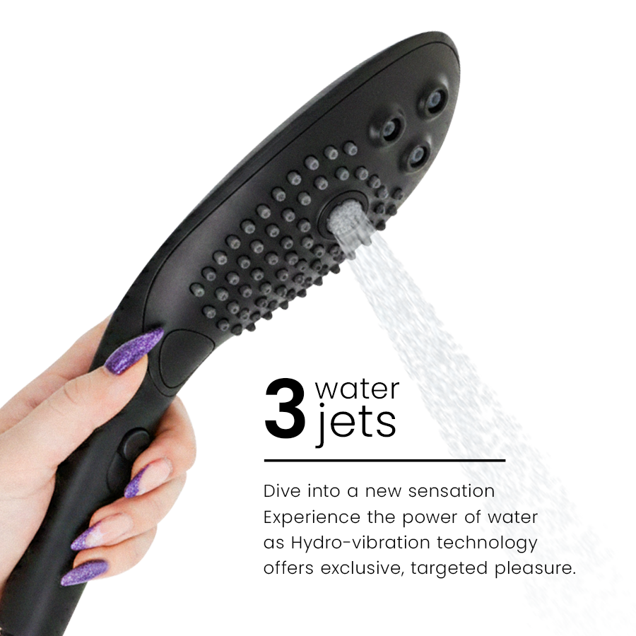 WOMANIZER - WAVE CABEZAL DE DUCHA ESTIMULADOR DE CLITORÍS NEGRO - Imagen 4