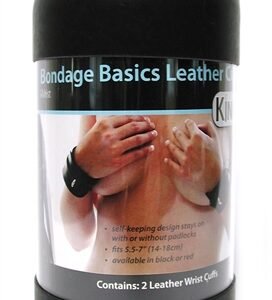 Bondage Basics Black Leather Wrist Cuffs
