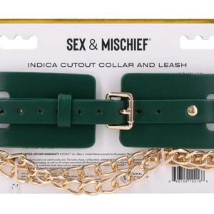 Indica Cutout Collar and Leash - Green