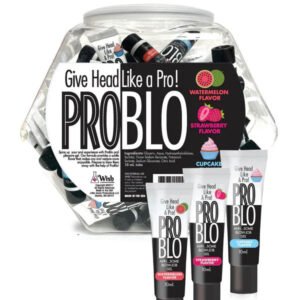 Pro Blo Oral Pleasure Gel Pop Display 66ct - 10ml Tubes: 3 Flavors