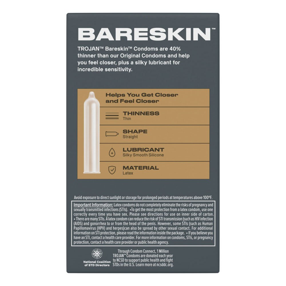 Trojan Sensitivity Bareskin Lubricated Condoms - 10 Pack - Image 2