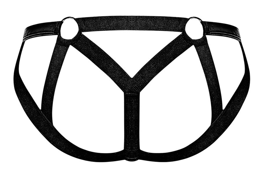 Cage Matte Strappy Ring Jock - S/ M - Black