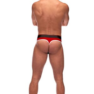 Retro Sport Panel Thong - S/ M - Red/ Black