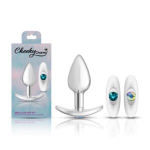 Silver Anchor Buttplug Kit - Clear Iridescent/teal