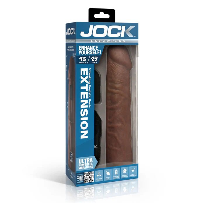 Jock Vibrating Penis Extension with Remote - Dark