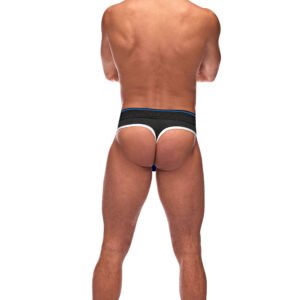Retro Sport Panel Thong - L/ XL - Black/ Blue