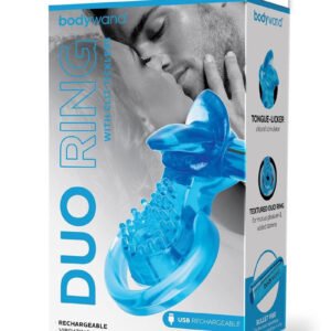 Bodywand Rechargeable Duo Ring With Clit Tickler - Blue