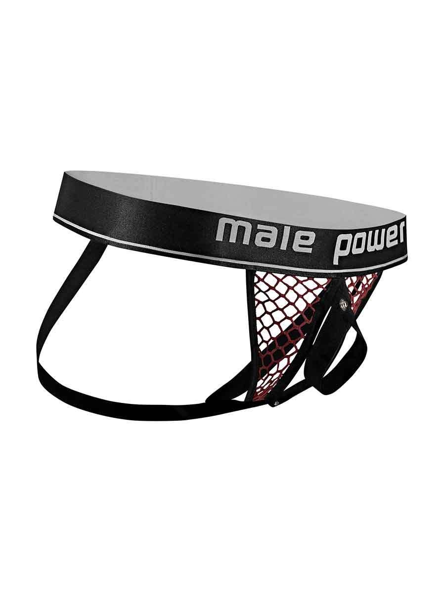 Cock Pit Net Cock Ring Jock - L/ XL - Burgundy
