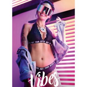 Not Your Bitch Bralette and Cheeky Panty Set - Black - L/xl
