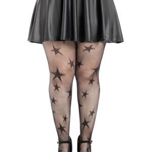 Star Net Tights - 1x 2x - Black