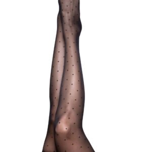 Ally - Polka Dot Thigh High - Size B - Black
