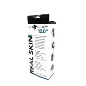 Get Lucky Real Skin 12 Dual Layer Dildo Dark Brown