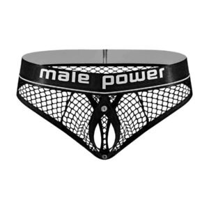 Cock Pit Net Cock Ring Thong - L/ XL - Black