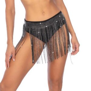 Glam Fringe Belt - Os - Black