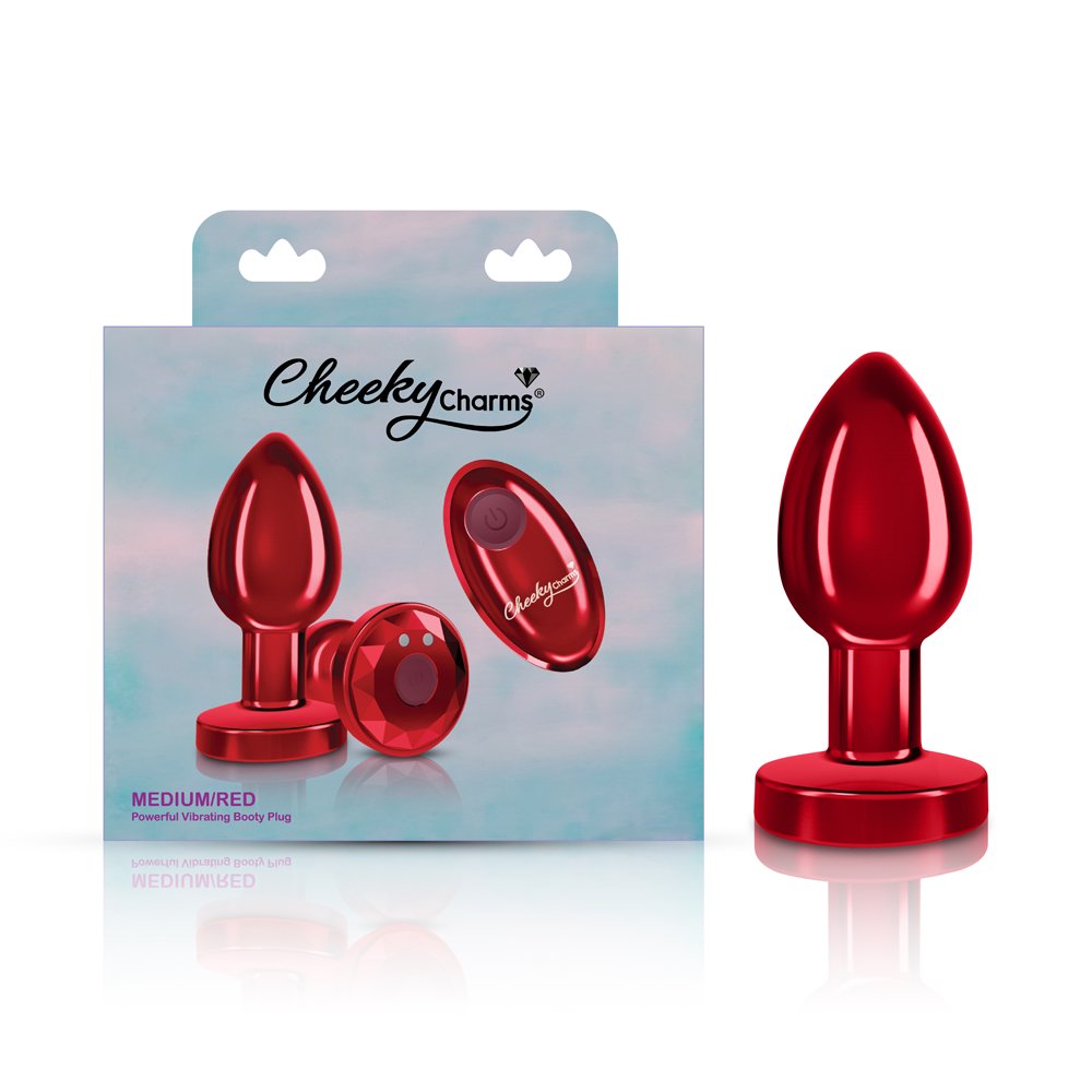 Vibrating Red Metal Remote Plug - Medium